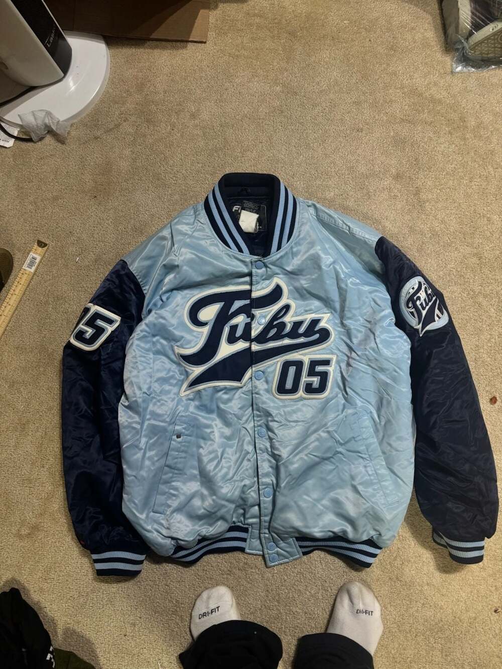 Vintage FUBU The Collection 05 Satin Varsity Bomber Jacket XXL